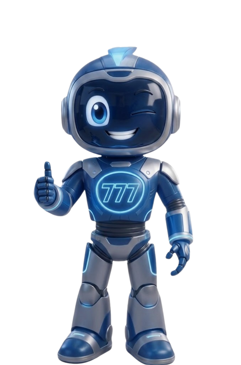 Mascote da 777 Flash Internet fazendo sinal de positivo